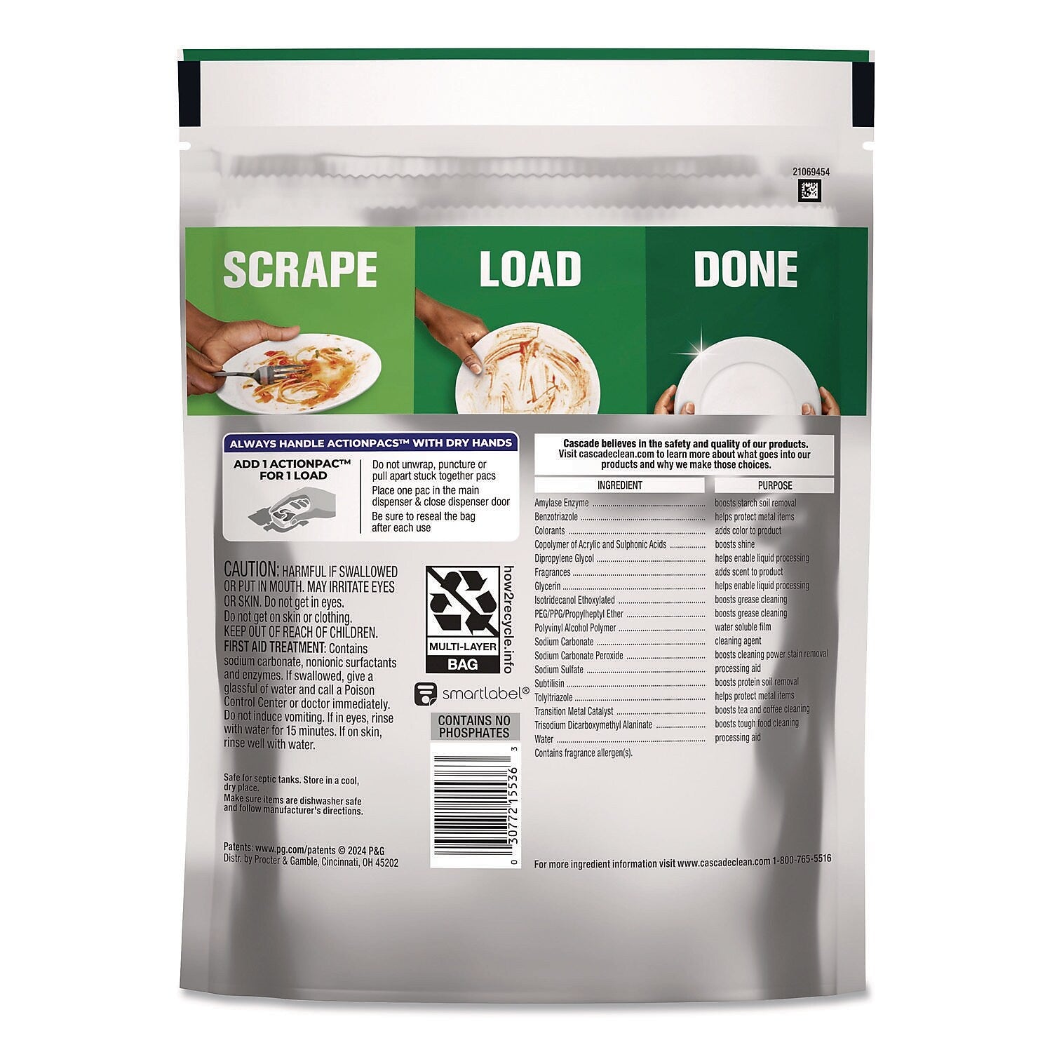 Cascade Platinum ActionPacs Dishwasher Detergent, Fresh Scent, 14 oz., 26 Pacs/Pack, 4 Packs/Carton (80797184)