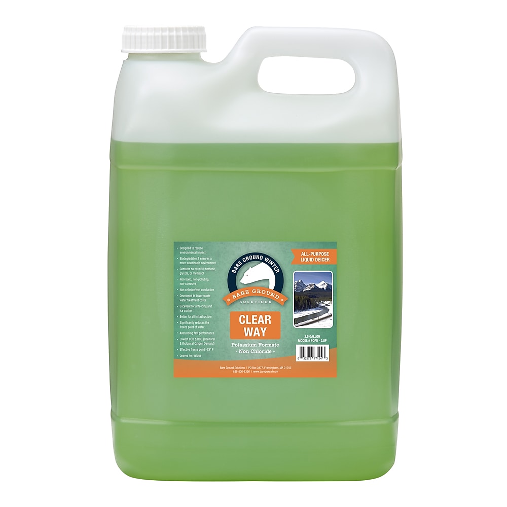 Bare Ground Clear Way Pet Friendly Ice Melt Liquid, 2.5 Gallon Jug (POFO-2.5G)