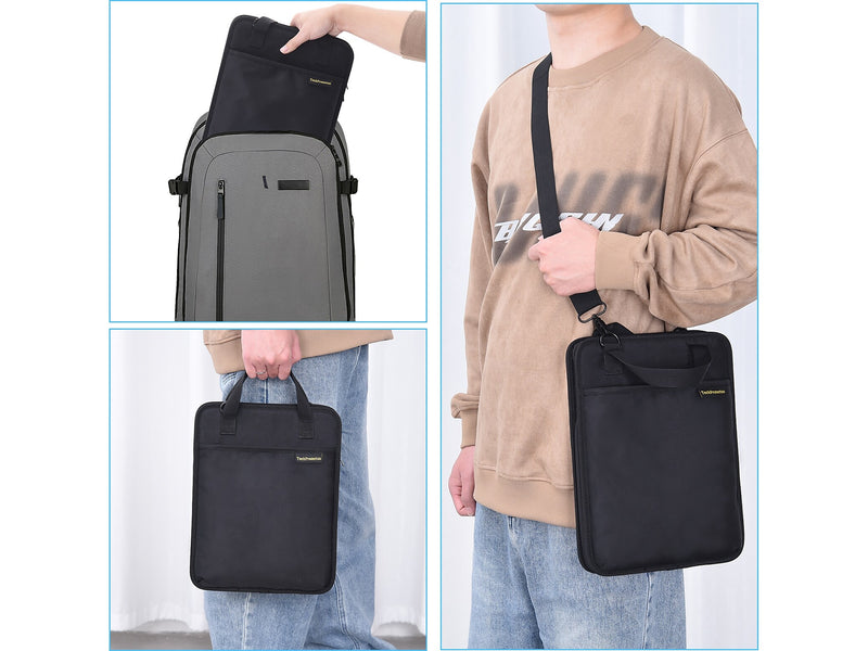 TechProtectus 9.7"-12" Water Resistant Vertical Laptop Sleeve, Shock-Absorbing, Black (TP-BK-VR11)