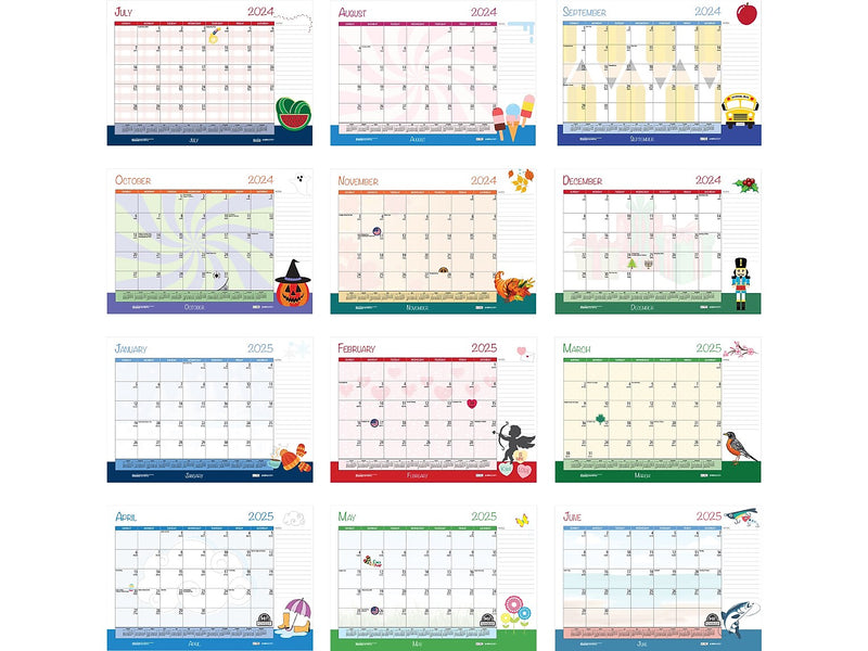 2024-2025 House of Doolittle Seasonal Holiday Depictions 22" x 17" Academic Monthly Desk Pad Calendar (1395-25)