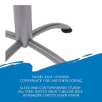 ICEBERG CafeWorks Square Cafe Table, 36"D x 36"W, Graphite/Silver (65618)