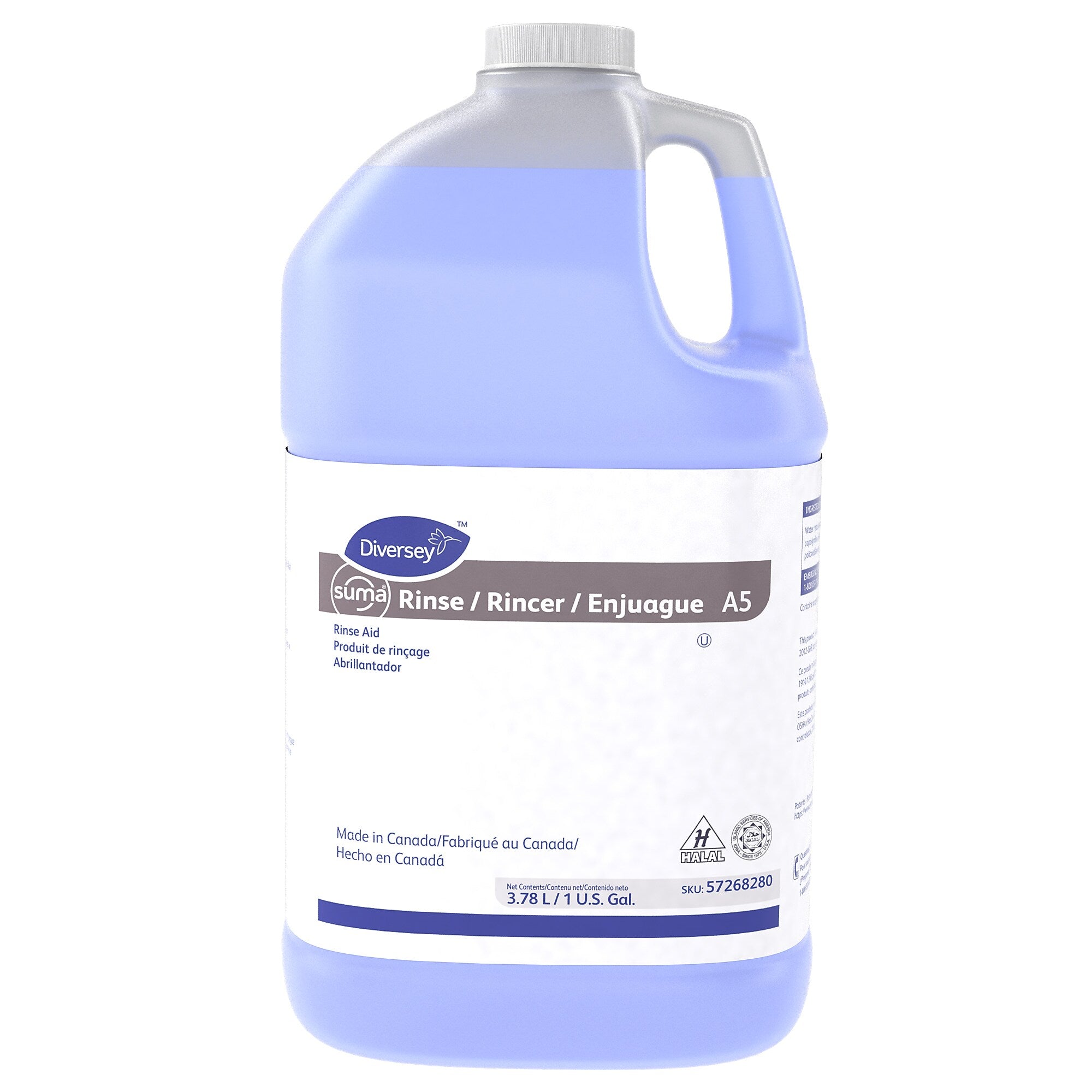 Diversey A5 Dishwasher Suma Rinse Aid , Unscented, 128 oz., 4/Carton (57268280)