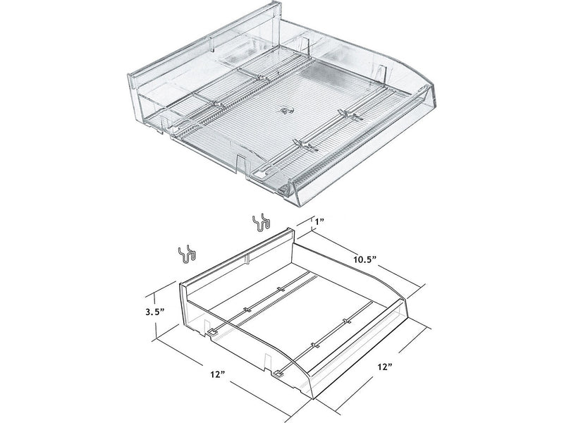 Azar 3.5" x 12" Pegboard 6-Compartment Cosmetic Tray, Clear, 2/Pack (225820-DIVIDER-2PK)