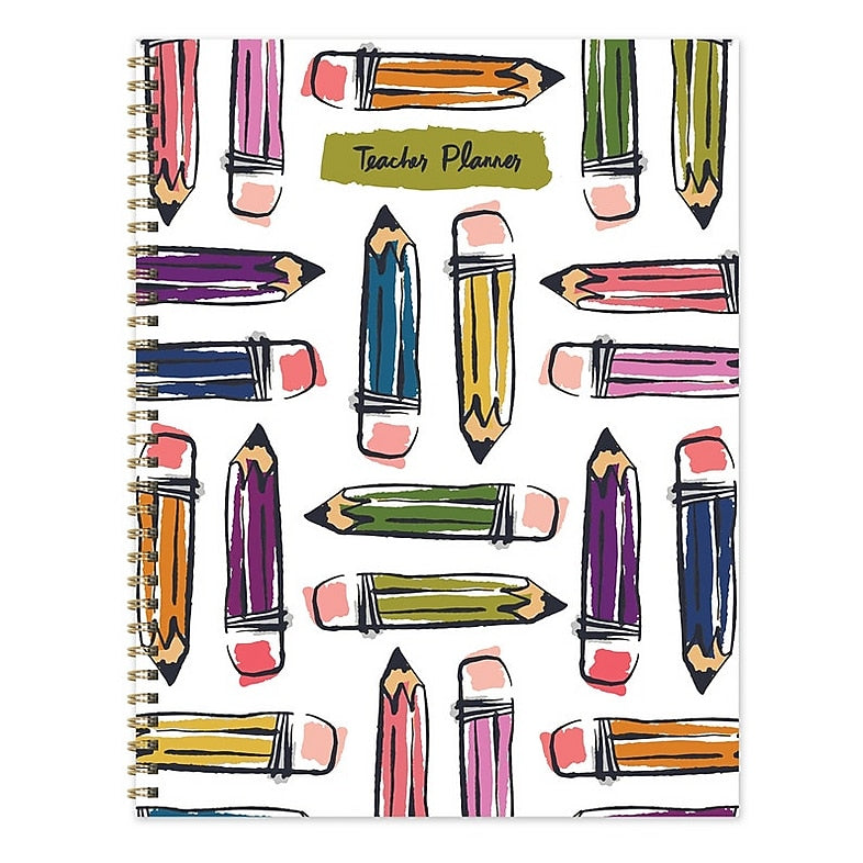 TF Publishing Pencils 9" x 11" Undated Teacher Planner, Paperboard Cover, Multicolored (99-9603)