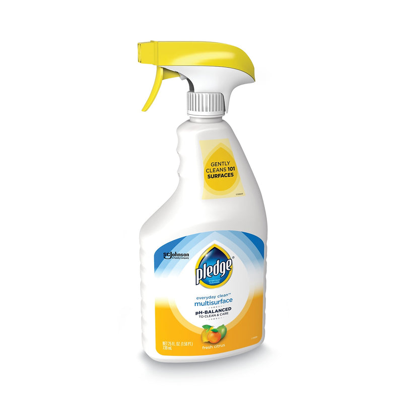 Pledge pH-Balanced Everyday Clean Multisurface Cleaner, Clean Citrus Scent, 25 oz Trigger Spray Bottle, 6/Carton (SJN336283)