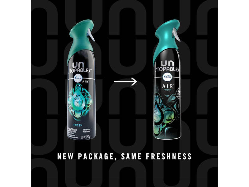 Febreze Unstopables Air Freshener Aerosol, Fresh Scent, 8.8 fl. oz., 3/Pack (42723)