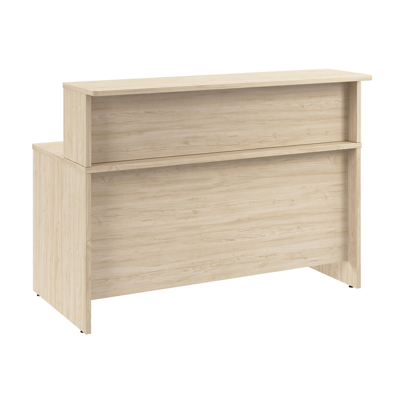 Bush Business Furniture Arrive 60"W Reception Desk with Shelf, Natural Elm (ARV001NE)