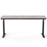 VersaDesk PowerLift 72"W Electric Rectangular Adjustable Standing Desk, Gray/Black (PLSDR7224-BG-APP)