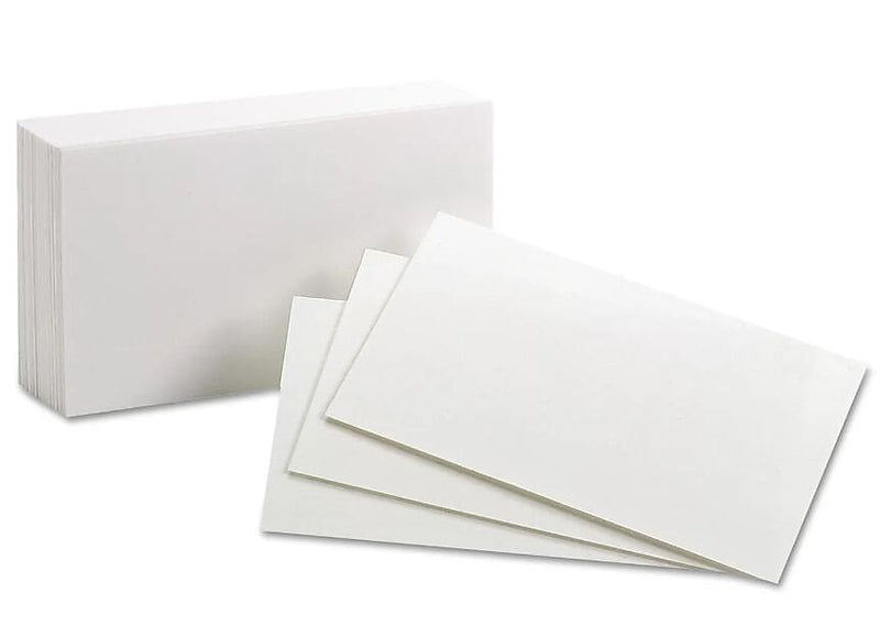 Oxford Unruled Index Cards, 3 x 5, White, 100/Pack