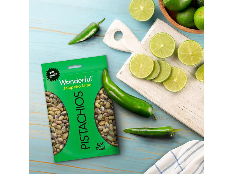 Wonderful Pistachios Salted Jalapeno Lime, 2.25 oz., 8 Bags/Box (JL0146A25M)