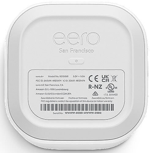 eero 6+ Dual Band Mesh Wi-Fi 6 Router, White (EOR011111)