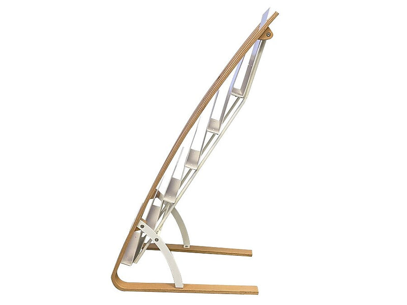 Alba Literature Holder, 8.3" x 11.7", White/Wood, Steel/ABS (DDEXPO6W BC)