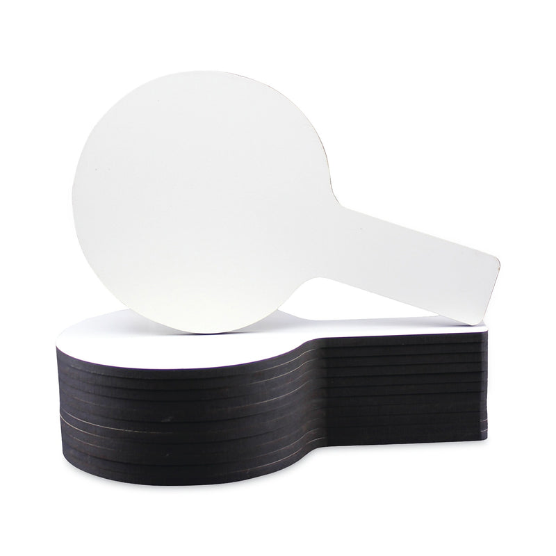 Flipside Dry Erase Paddle, 9 x 5, White Surface, 12/Pack