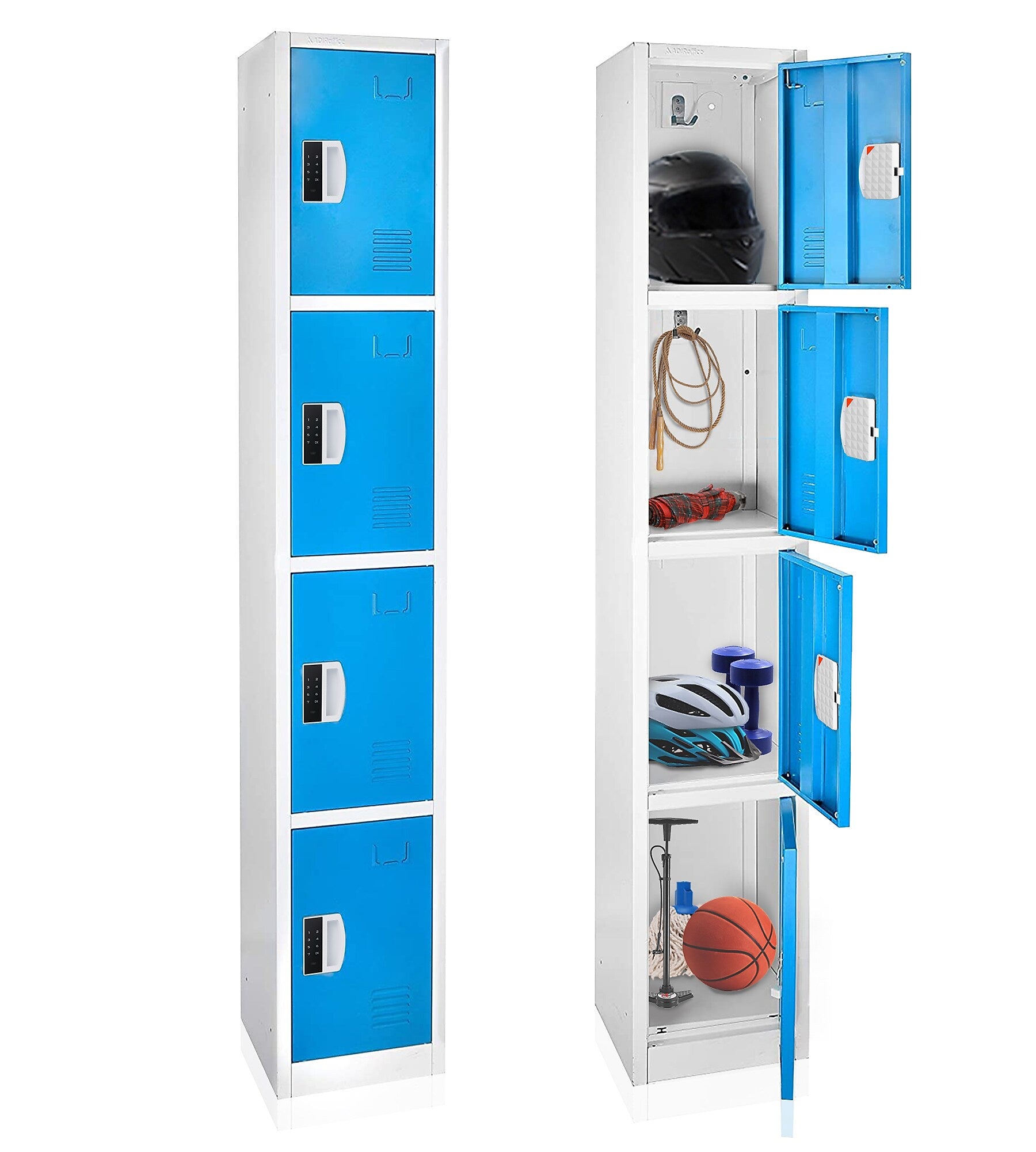AdirOffice 72"H 4-Tier Blue Storage Locker (ADI629-204-BLU-DL)