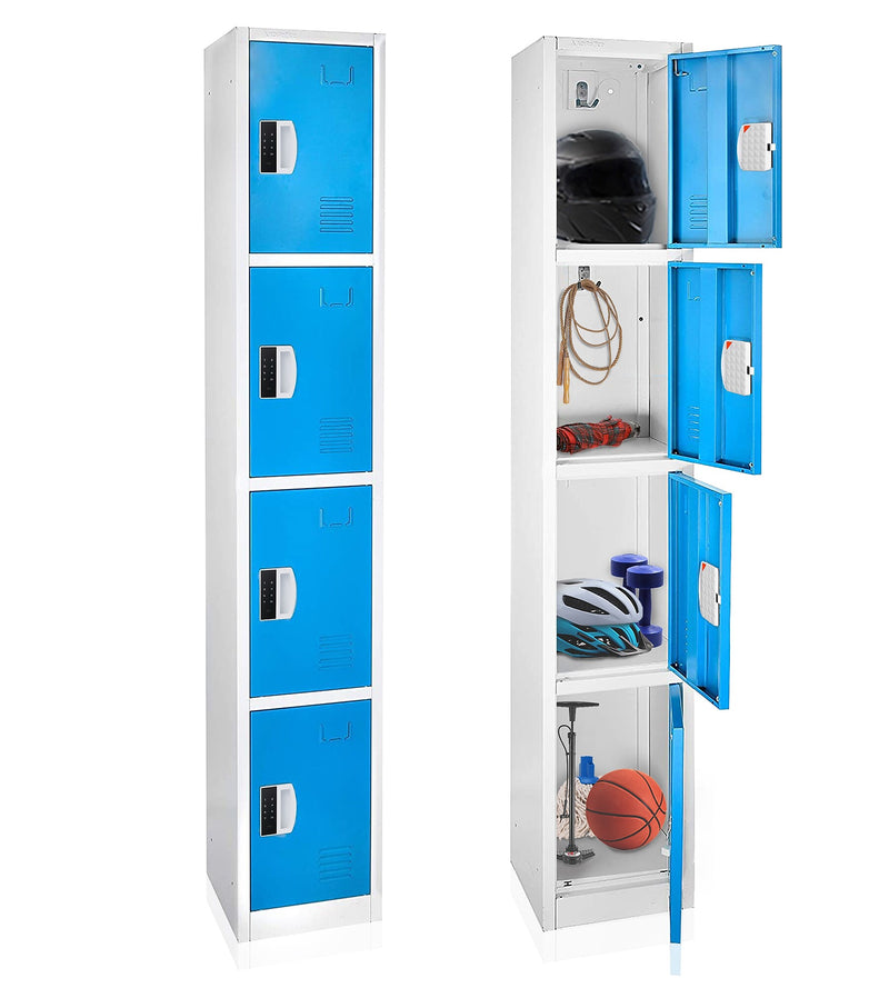 AdirOffice 72"H 4-Tier Blue Storage Locker (ADI629-204-BLU-DL)