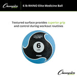 Champion Sports 6 lbs. Rhino Elite Medicine Ball, Blue (CHMP696)