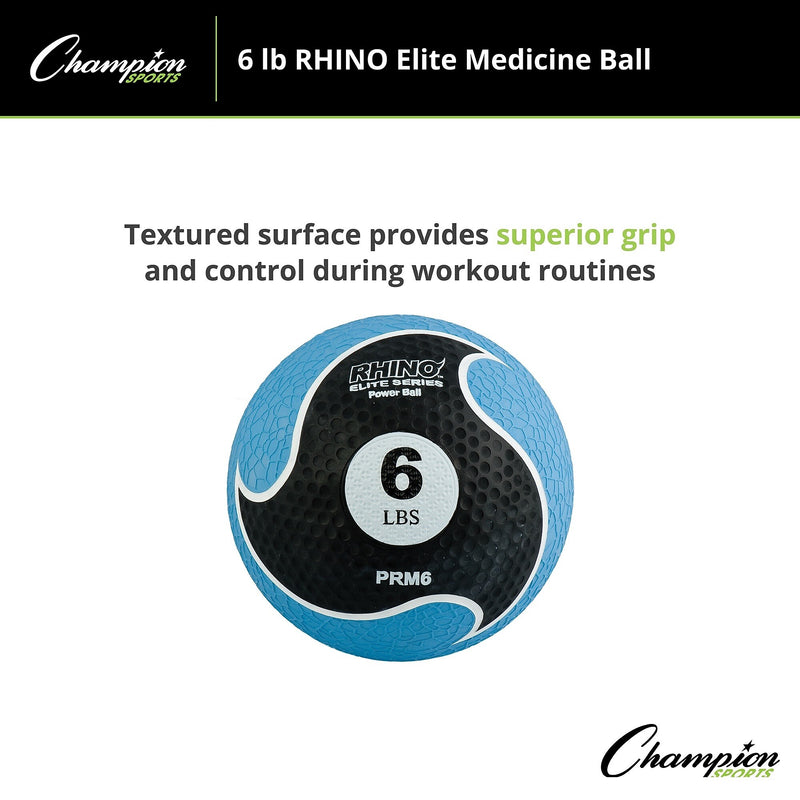 Champion Sports 6 lbs. Rhino Elite Medicine Ball, Blue (CHMP696)