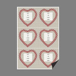 Full Color Magnetic Sign, Heart, Vertical, 6 Pieces