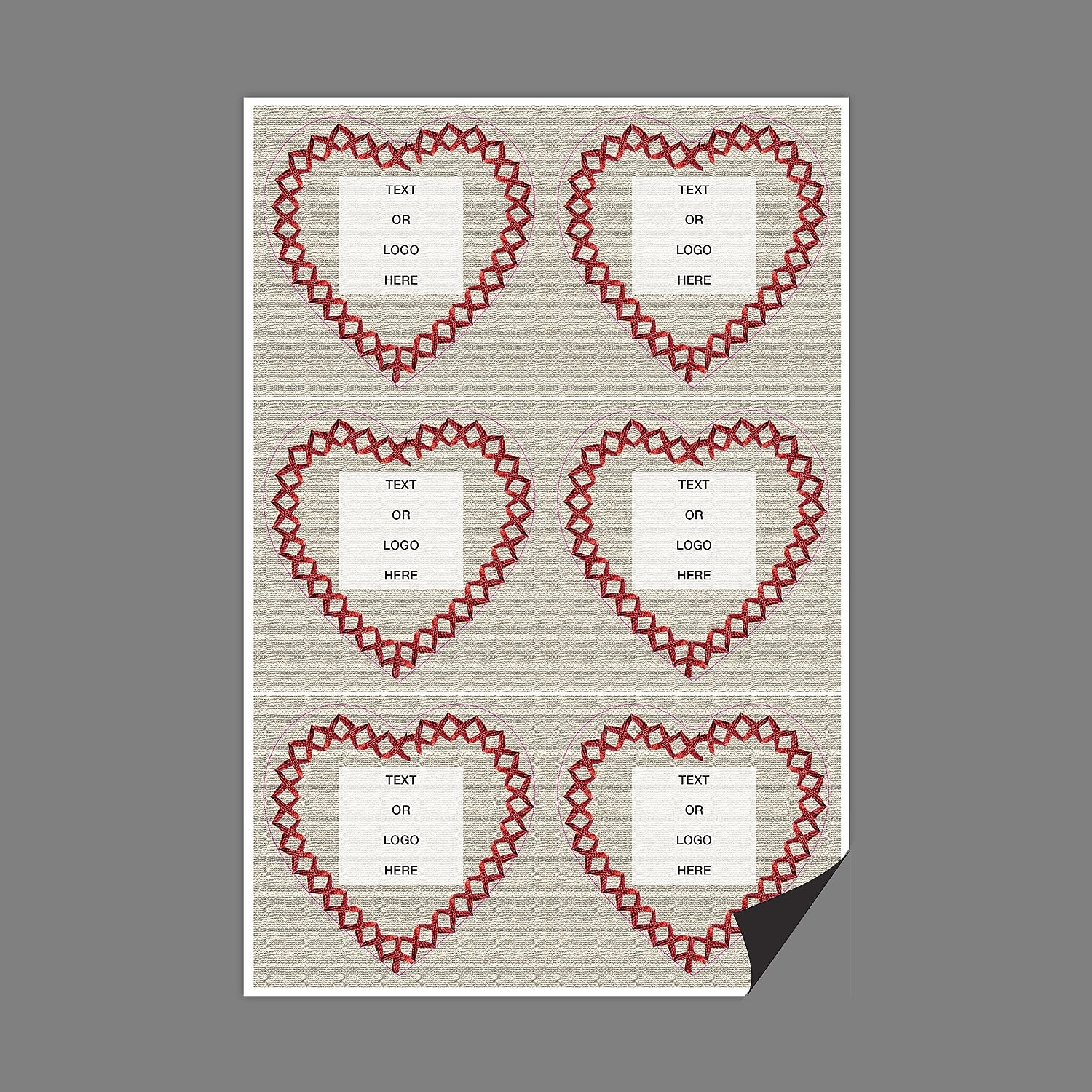 Full Color Magnetic Sign, Heart, Vertical, 6 Pieces