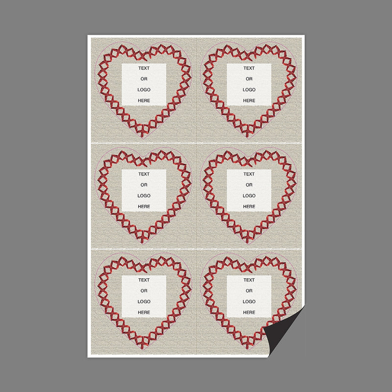 Full Color Magnetic Sign, Heart, Vertical, 6 Pieces