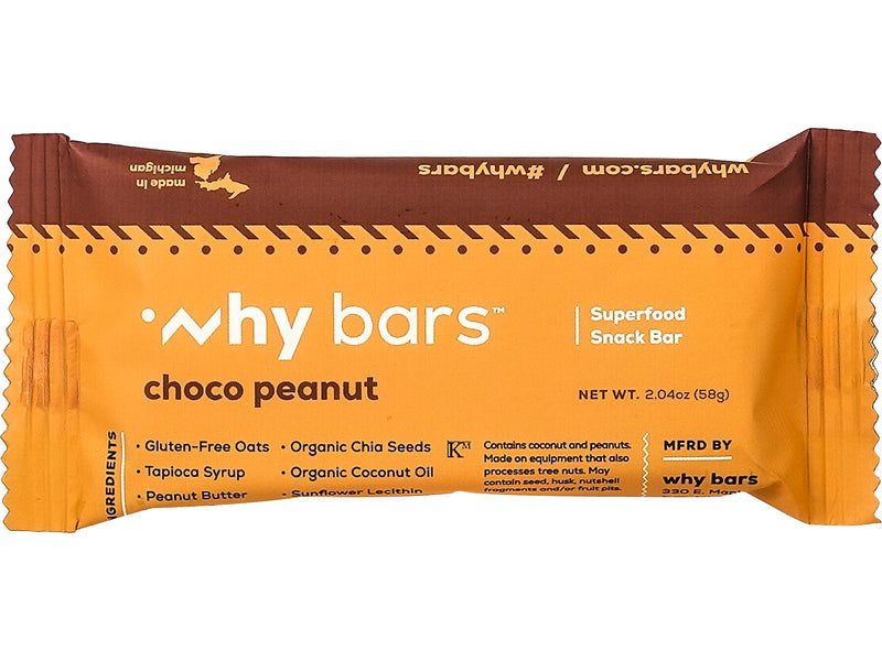 Why Bars Gluten-Free Choco Peanut Superfood Snack Bar, 2.04 oz., 12 Bars/Box (WB2)
