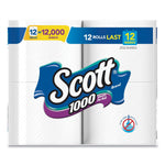 Scott Toilet Paper, 1-Ply, White, 1000 Sheets/Roll, 48 Rolls/Case (KCM10060)