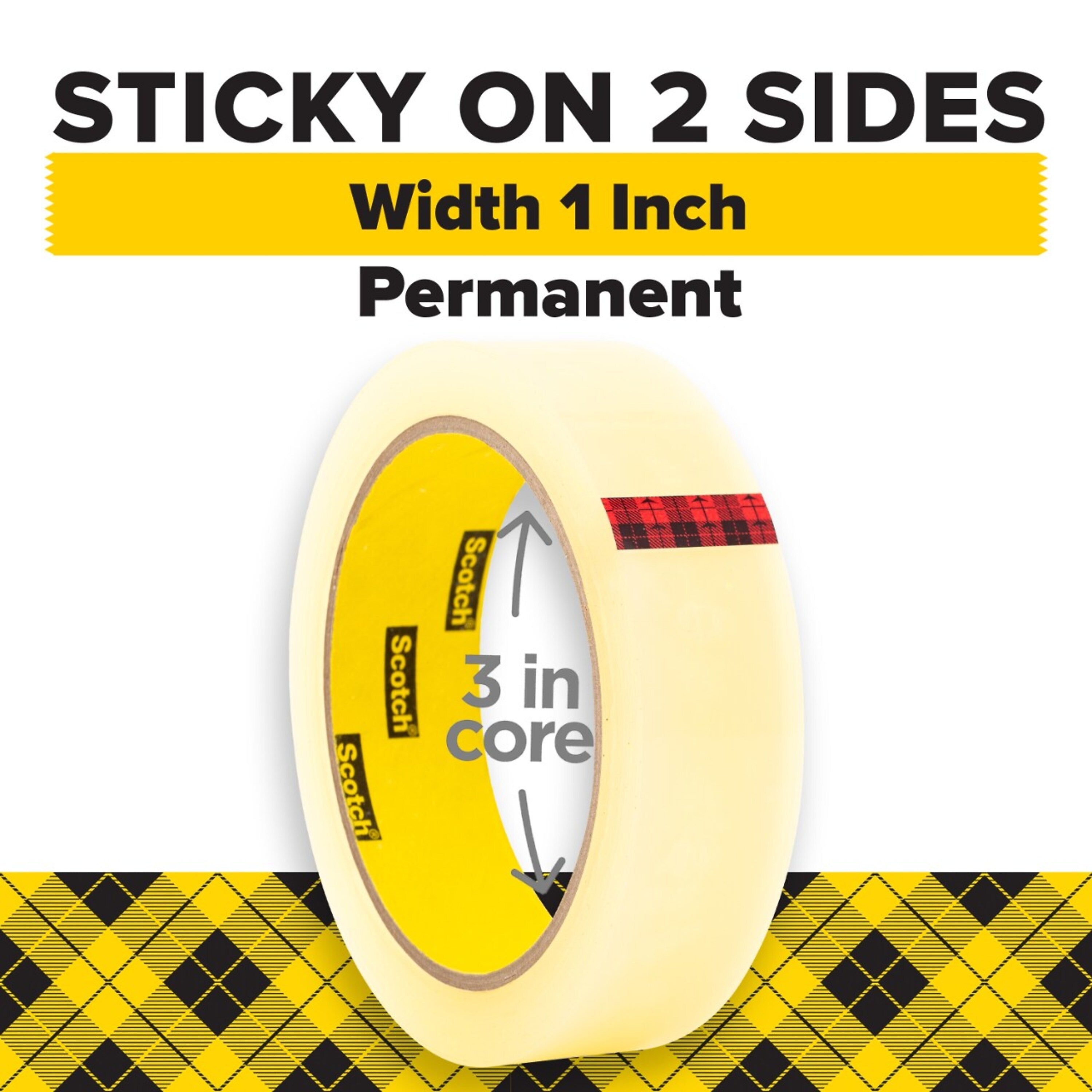 Scotch Double Sided Tape, Wide Width, 1" x 36 yds. (66511296)