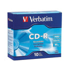 Verbatim CD-R 700MB 52X with Branded Surface 10pk Slim Case (VER94935)