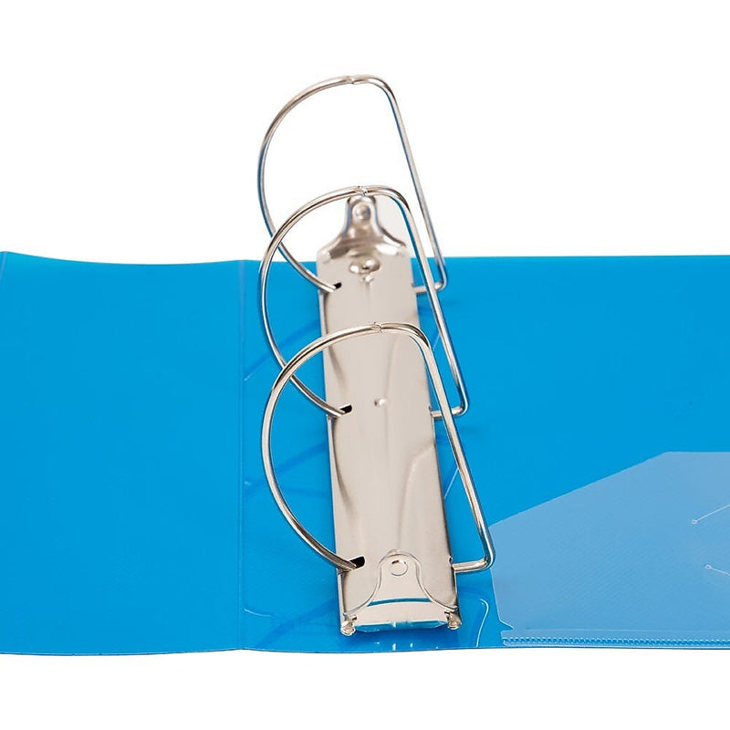 JAM Paper 4" 3-Ring Flexible Poly Binder, Blue (PB75245BU)