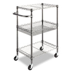 Alera 2-Shelf Wire Utility Cart, Anthracite Black (ALESW342416BA)