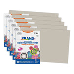 Prang 12" x 18" Construction Paper, Gray, 50 Sheets/Pack, 5 Packs/Bundle (PAC8807-5)