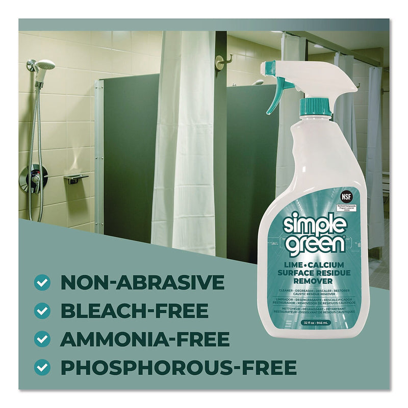 Simple Green Lime Calcium Surface Residue Remover Degreaser, 32 oz., 12/Carton (1710201200032)