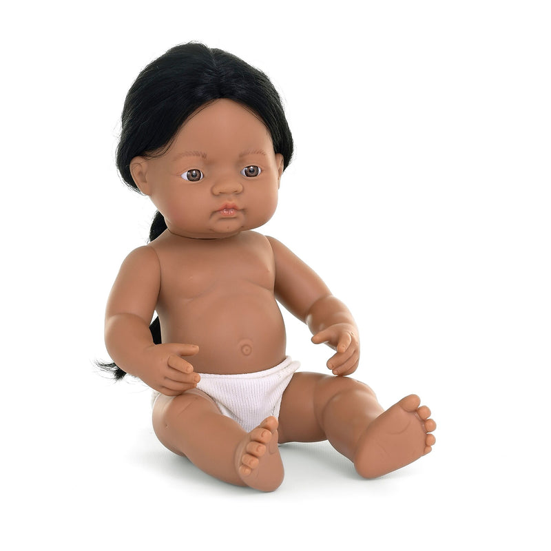 MINILAND Anatomically Correct 15" Baby Doll, Native American Boy (MLE31239)