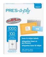 PRES-a-ply Laser/Inkjet Shipping Labels, 2" x 4", White, 1,000 Labels/Box (30603)