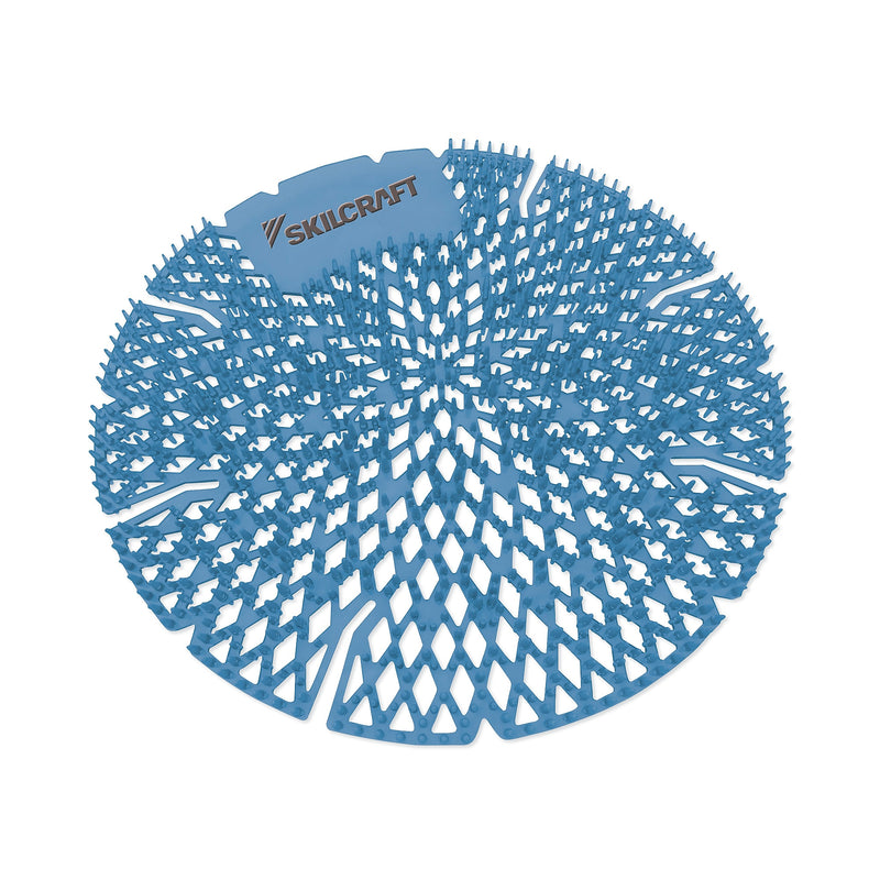 AbilityOne SKILCRAFT Lasting Power Urinal Screen, Mountain Air Scent, Blue, 10/Pack (NSN6998440)