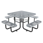 Global Industrial 46" Square Outdoor Steel Picnic Table, Expanded Metal, Gray (277151GY)