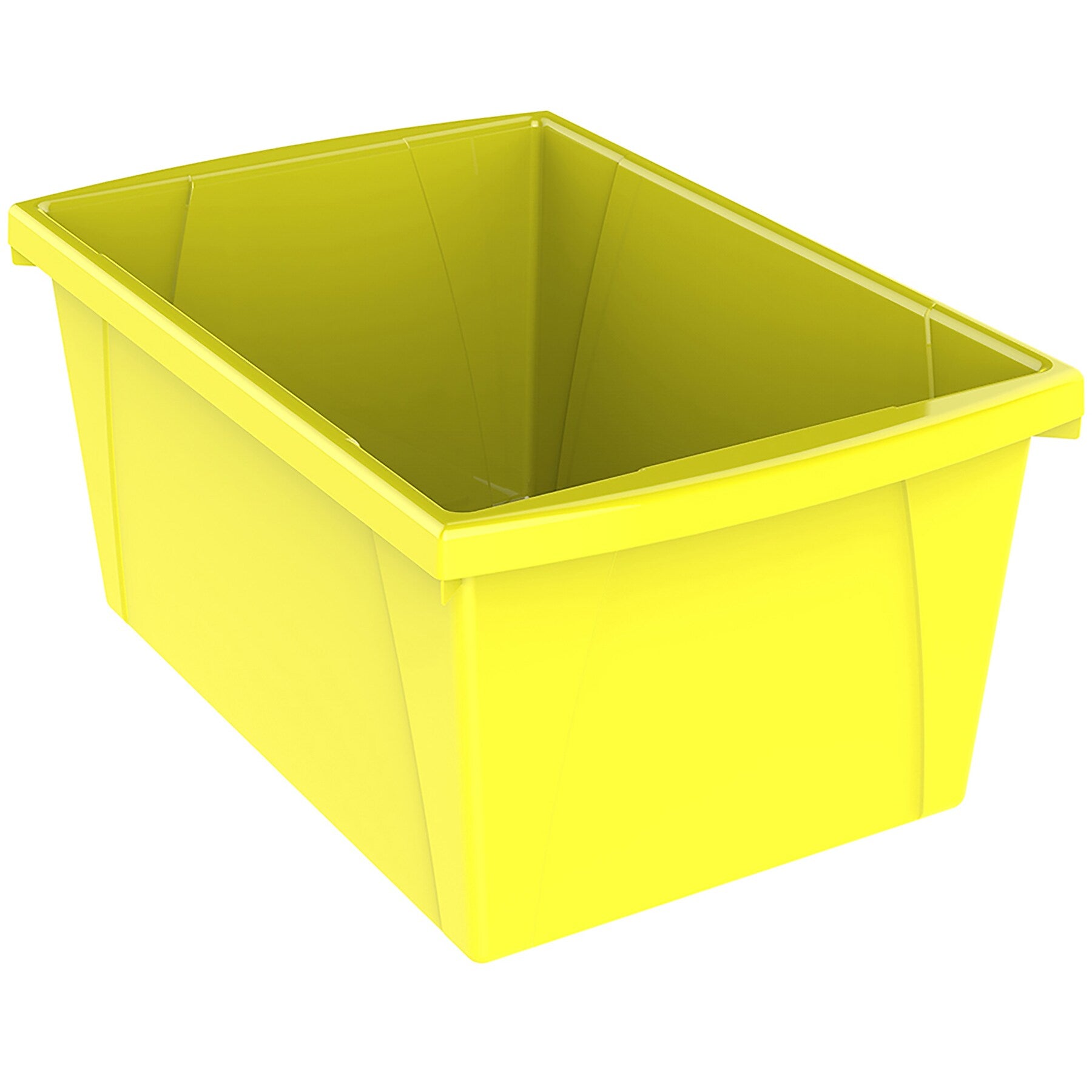 Storex Plastic Medium Classroom Storage Bin, 16.75"x 11.87"x 8.28", Yellow, Pack of 2 (STX61484U06C-2)