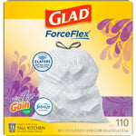 Glad ForceFlex Tall Kitchen Drawstring Trash Bags, 13 Gallon, Gain Lavender with Febreze Freshness, 110 Count (79157)