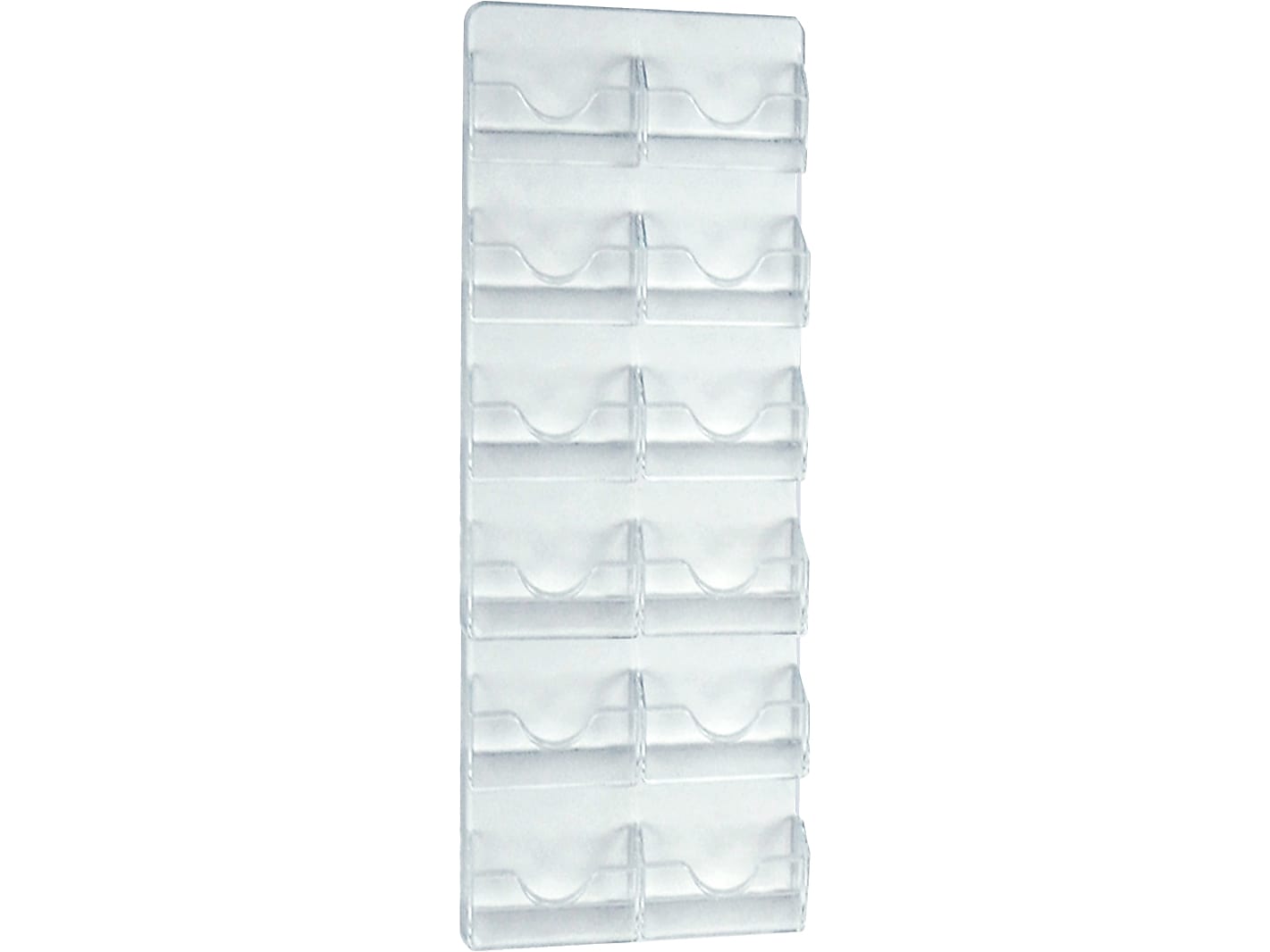 Azar Card Holder, 8" x 18", Vertical, Wall Mounted, Clear, Acrylic, 2/Pack (252082)