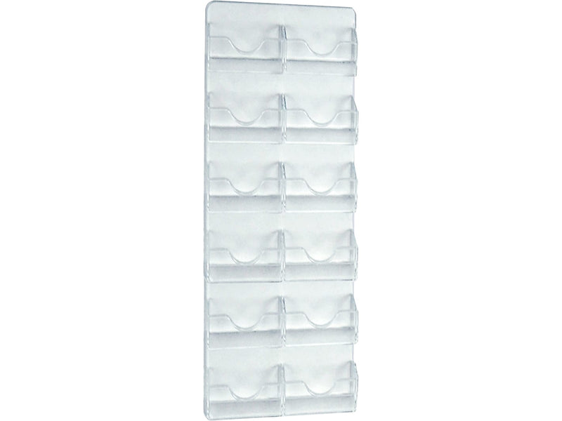Azar Card Holder, 8" x 18", Vertical, Wall Mounted, Clear, Acrylic, 2/Pack (252082)