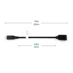 Plugable 6" USB-C to USB-A, Male to Female, Black (USBC-AF3)