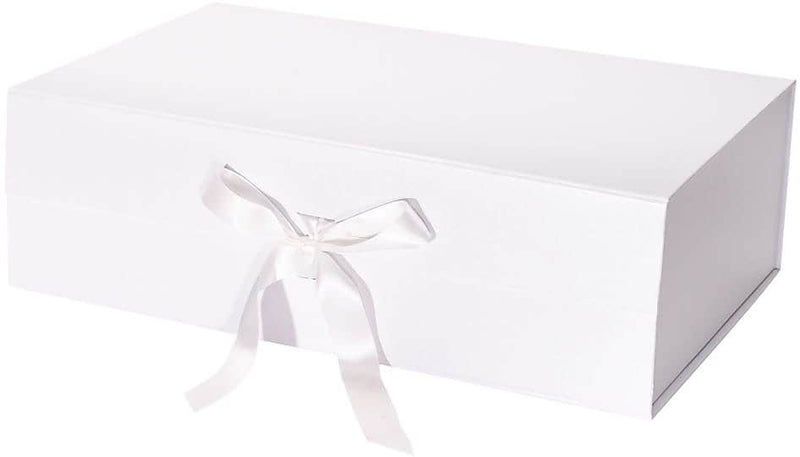 JAM Paper Collapsible Gift Boxes, White (LA-14X9-BX-WHT)