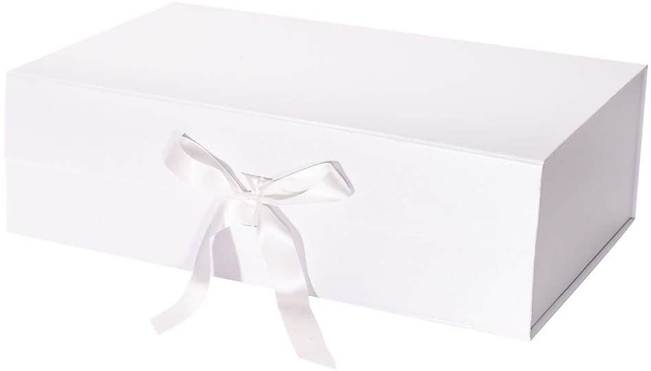 JAM Paper Collapsible Gift Boxes, White (LA-14X9-BX-WHT)