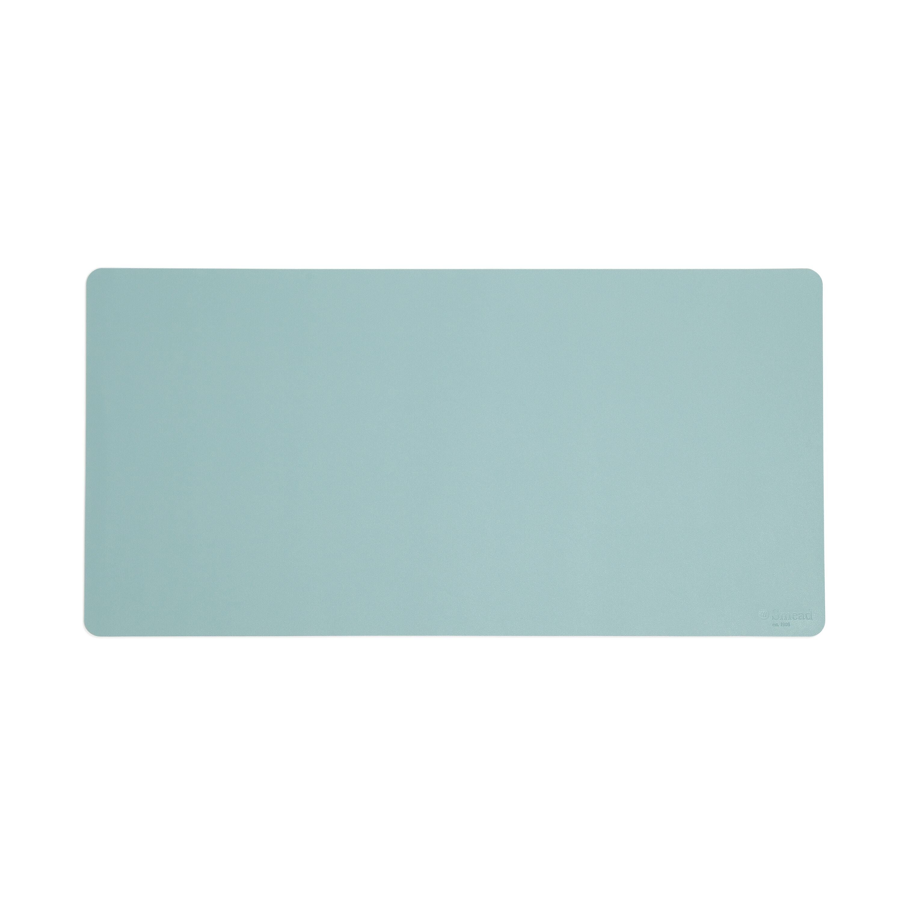 Smead Medium Vegan Leather Anti-Slip Desk Pad, 31.5" x 15.7", Light Blue (64835)