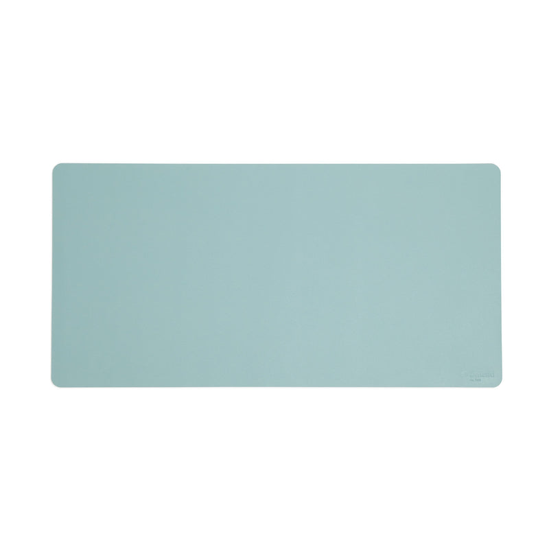 Smead Medium Vegan Leather Anti-Slip Desk Pad, 31.5" x 15.7", Light Blue (SMD64835)