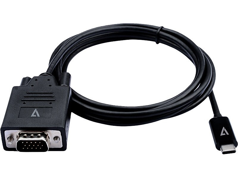 V7 USB-C to VGA Video Adapter Cable, Male to Male, Black (V7UCVGA-2M)