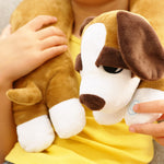 Bouncyband Sensory Vibrating Puppy Stuffed Animal, Brown/White (BBAVNDO)