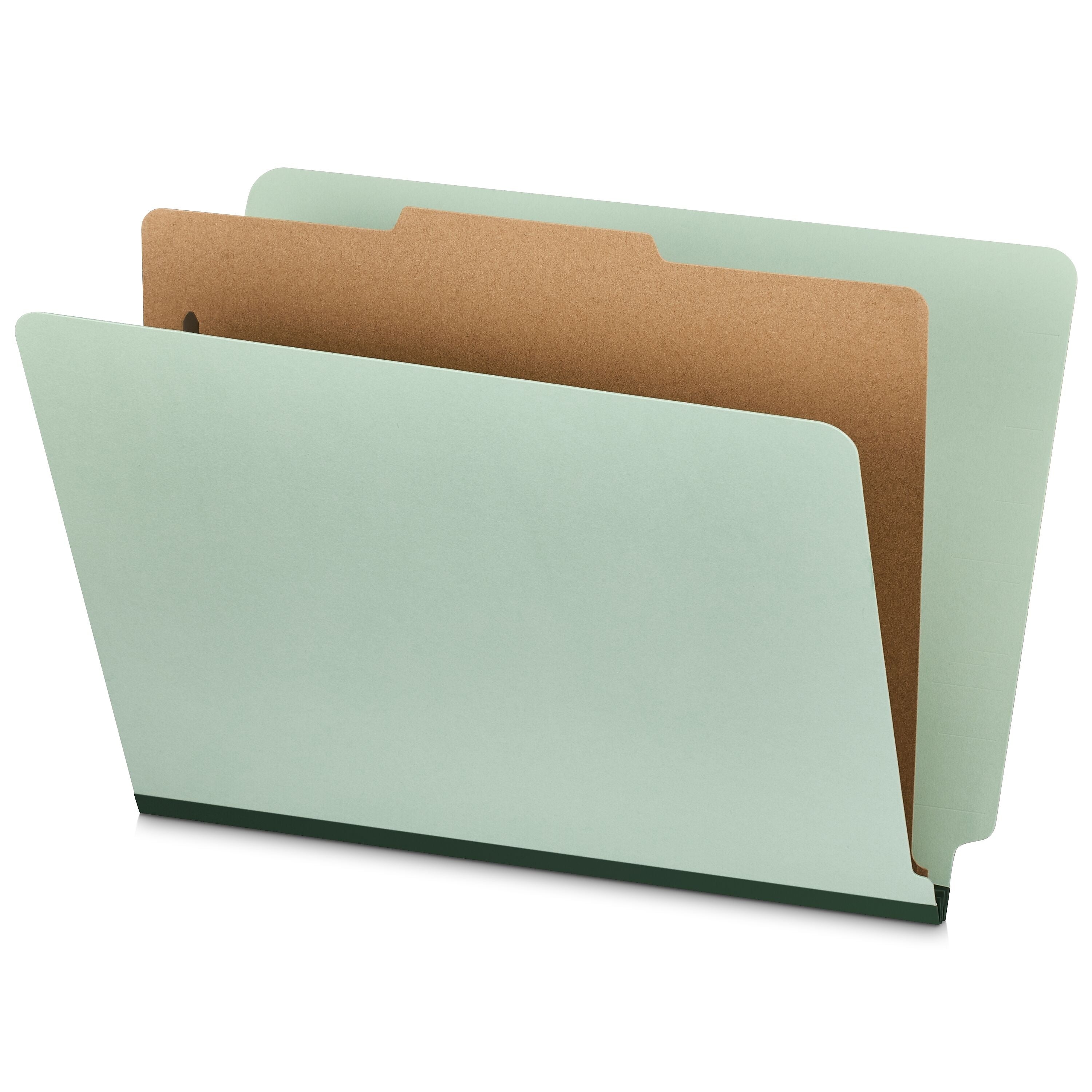 Staples 60% Recycled Heavy Duty Classification Folder, 1-Dividers, 2" Expansion, Letter Size, Gray/Green, 10/Box (ST62563)