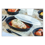 Pactiv Evergreen Newspring VERSAtainer Microwavable Containers, Oval, 6 oz, 5.7 x 4 x 1.1, Black/Clear, Plastic, 150/Carton