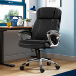 Serta Fairbanks Ergonomic Bonded Leather Executive Big & Tall Chair, 350 lb. Capacity, Black (43675OSS)